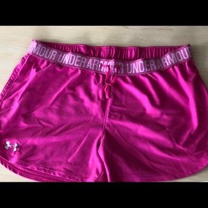 Pink under armor shorts